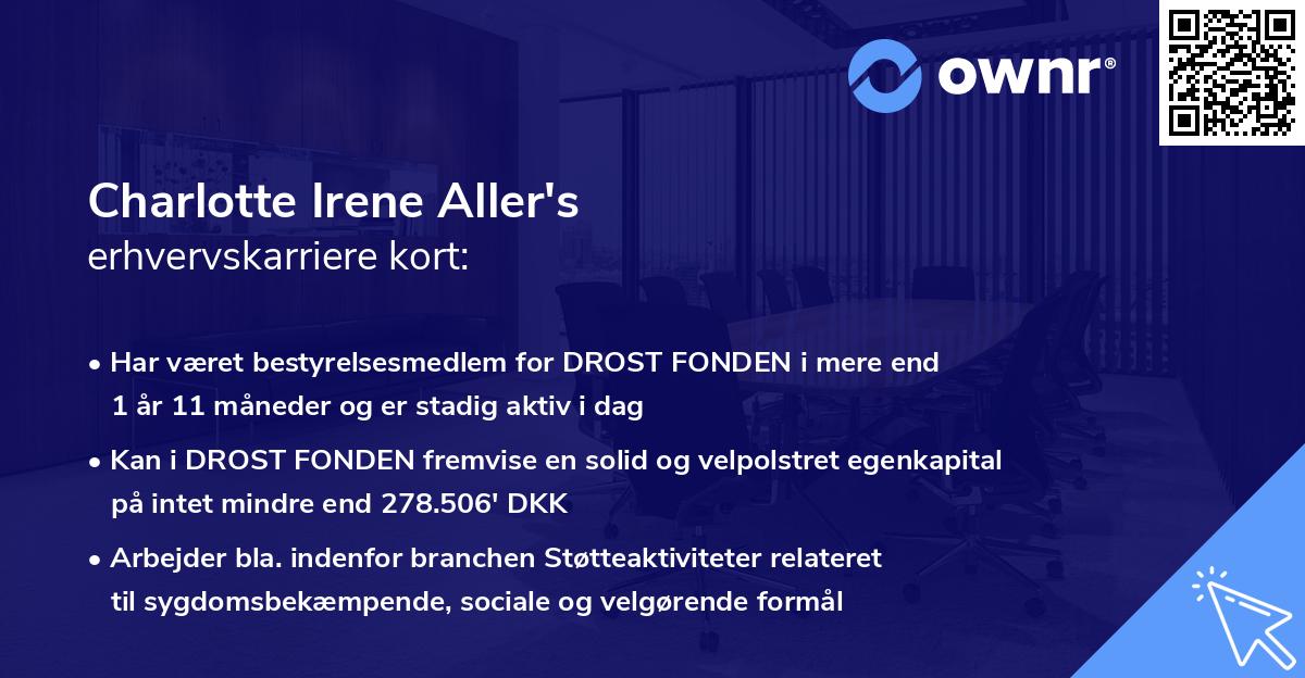 Charlotte Irene Aller's erhvervskarriere kort