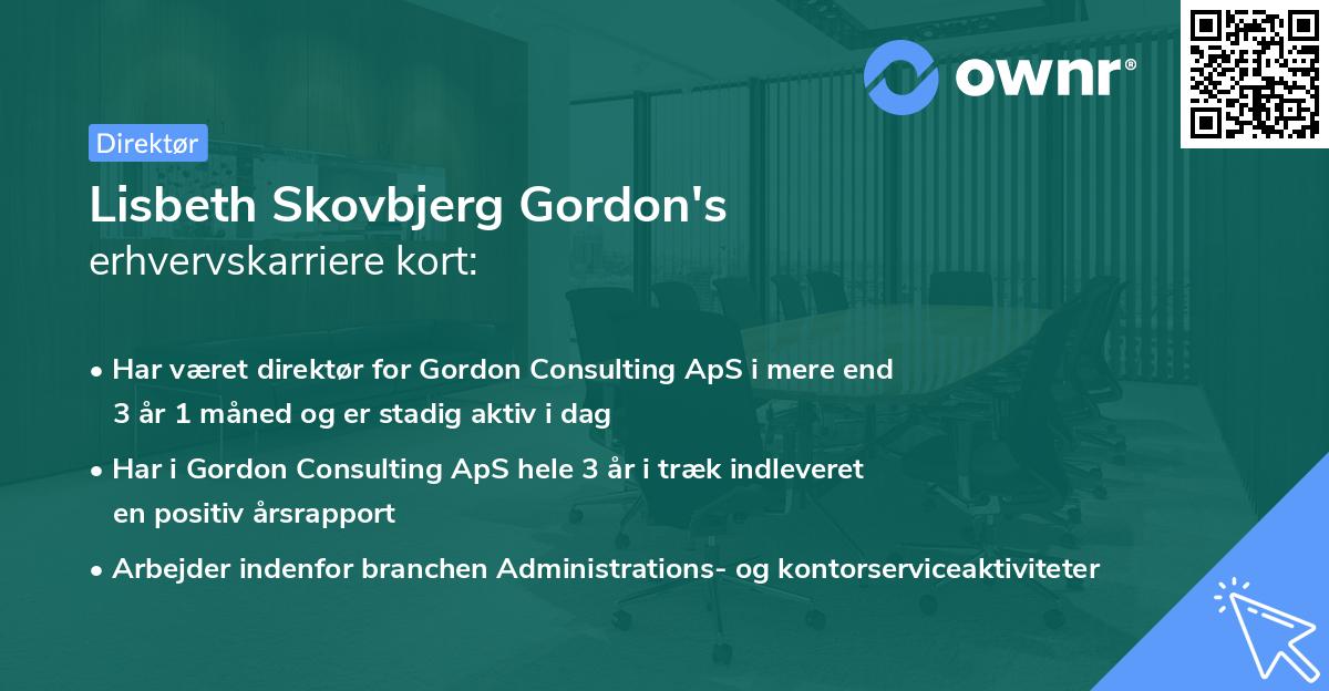 Lisbeth Skovbjerg Gordon's erhvervskarriere kort
