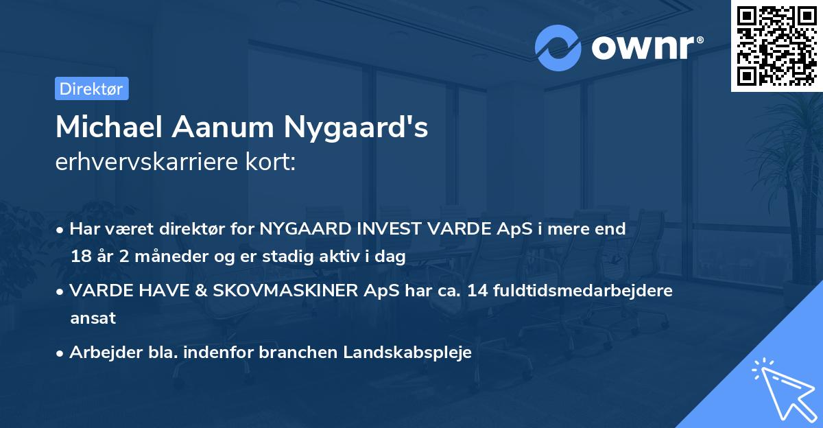 Michael Aanum Nygaard's erhvervskarriere kort