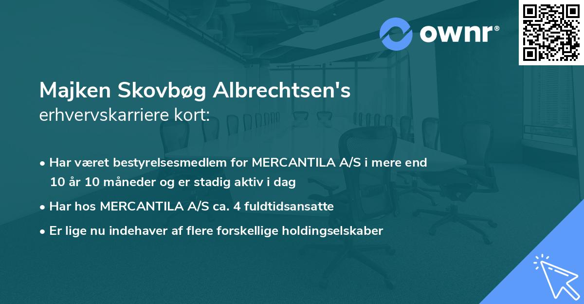 Majken Skovbøg Albrechtsen's erhvervskarriere kort