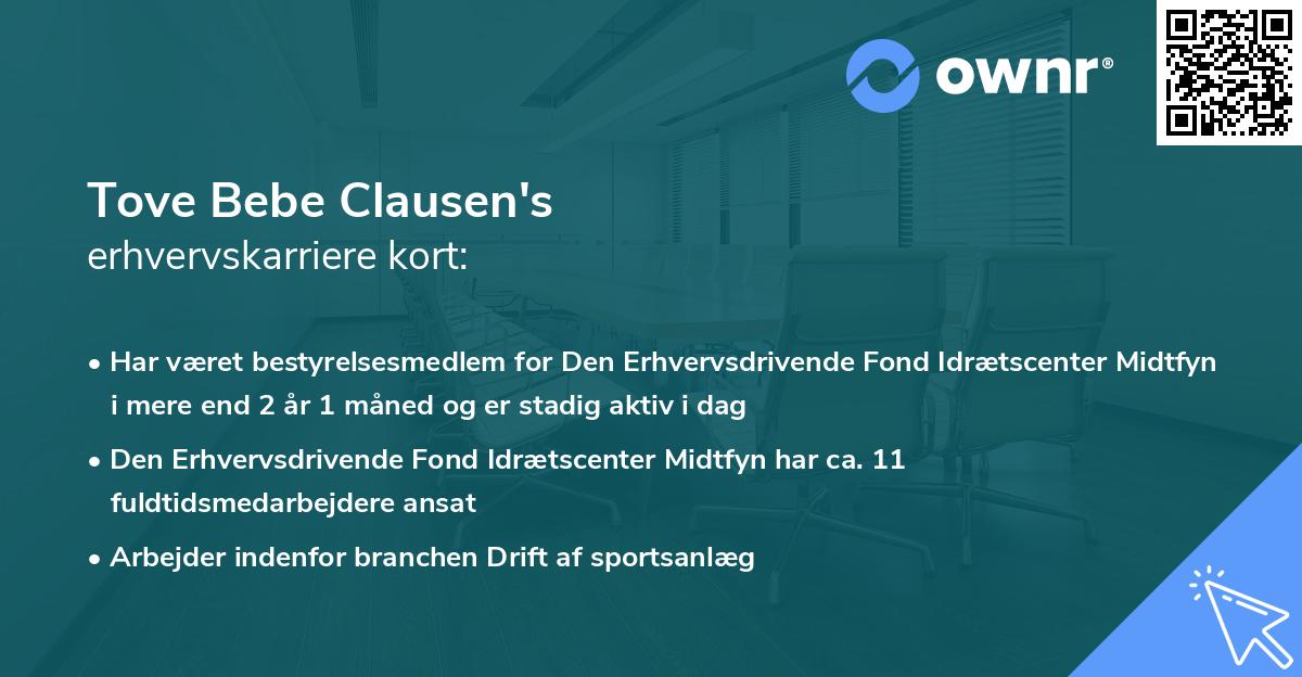 Tove Bebe Clausen's erhvervskarriere kort