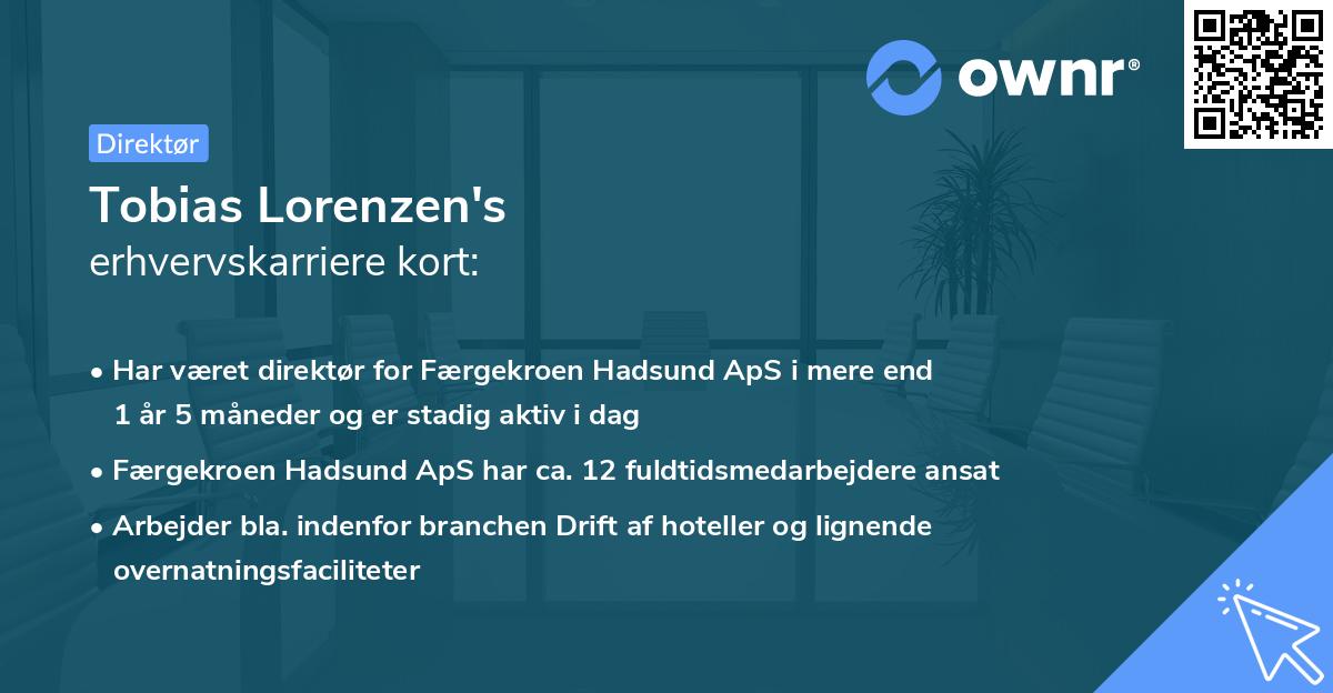 Tobias Lorenzen's erhvervskarriere kort