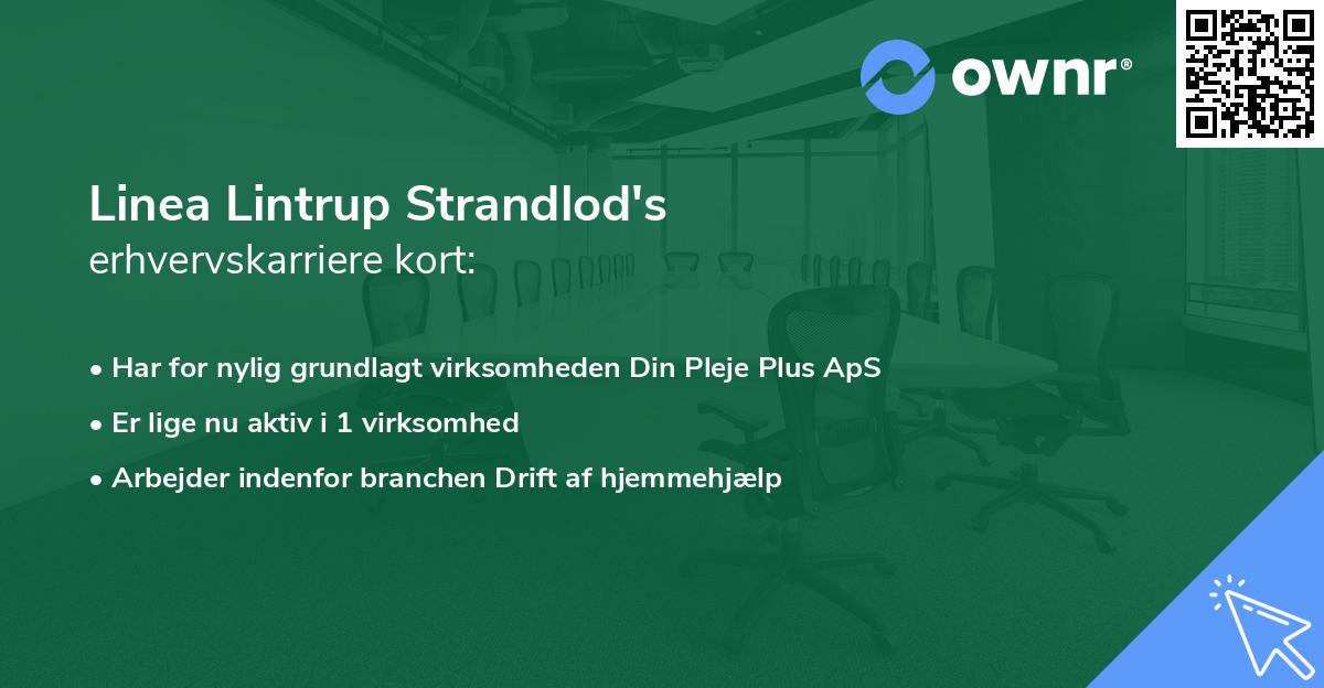 Linea Lintrup Strandlod's erhvervskarriere kort