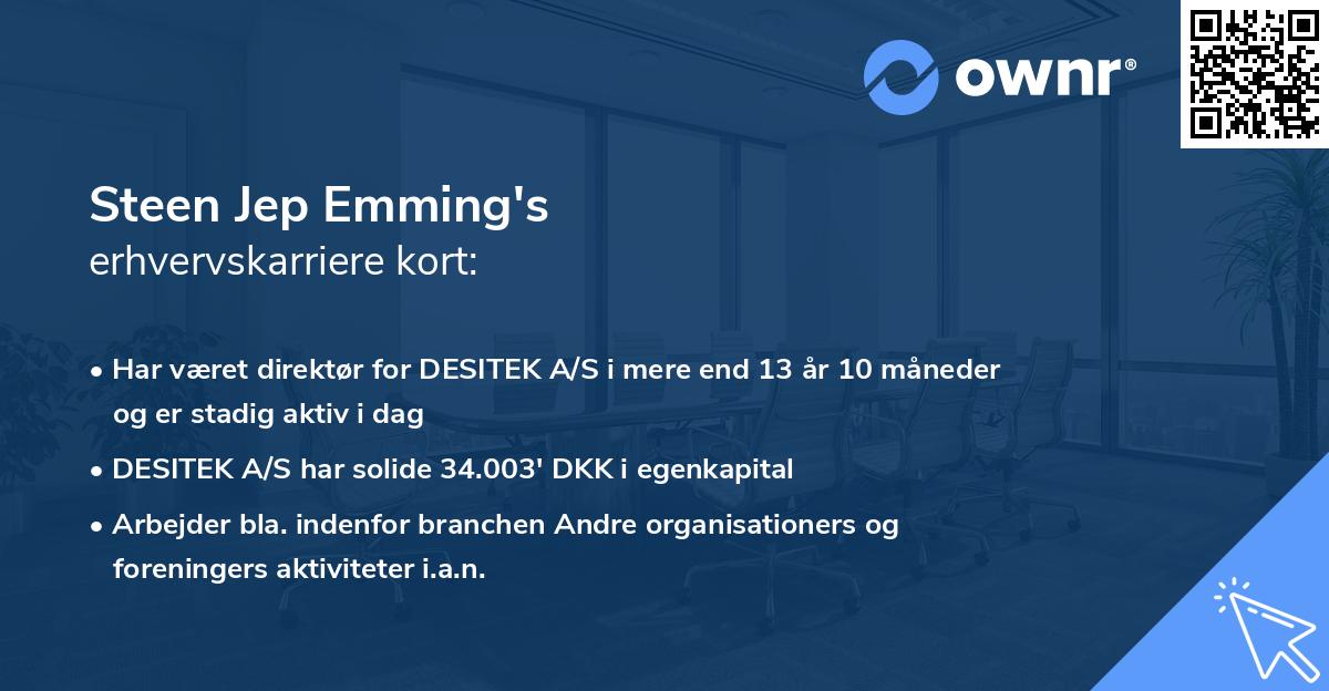 Steen Jep Emming's erhvervskarriere kort