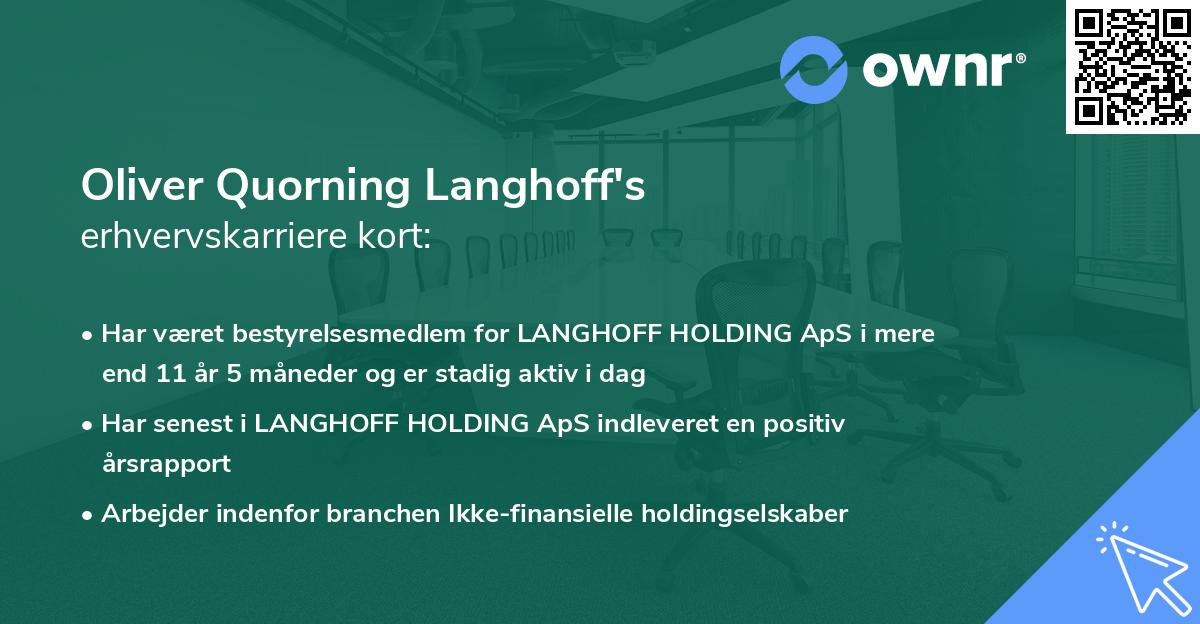 Oliver Quorning Langhoff's erhvervskarriere kort