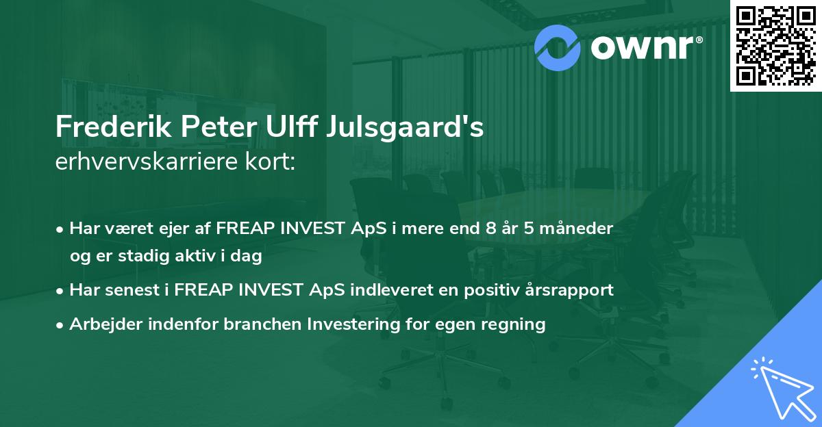Frederik Peter Ulff Julsgaard's erhvervskarriere kort