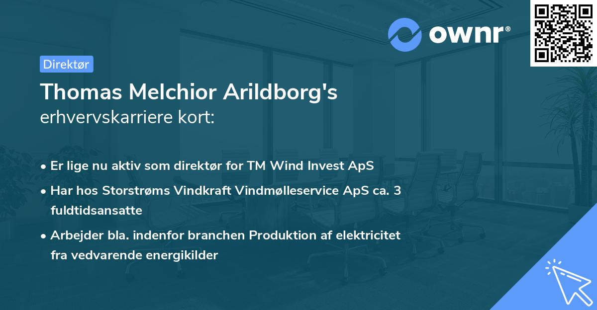 Thomas Melchior Arildborg's erhvervskarriere kort