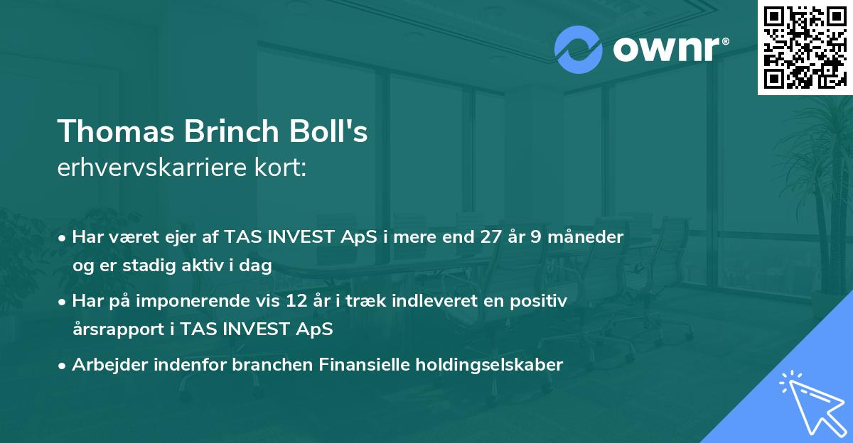 Thomas Brinch Boll's erhvervskarriere kort