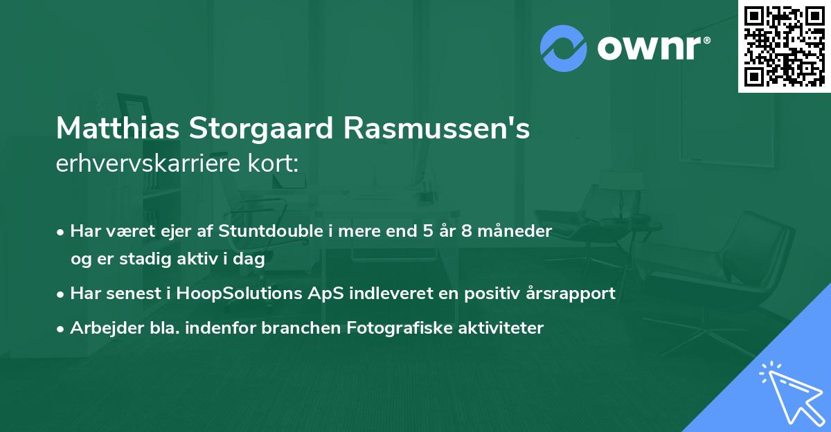 Matthias Storgaard Rasmussen's erhvervskarriere kort