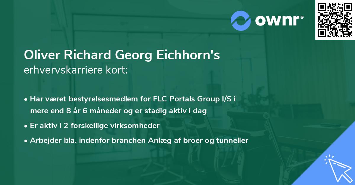 Oliver Richard Georg Eichhorn's erhvervskarriere kort