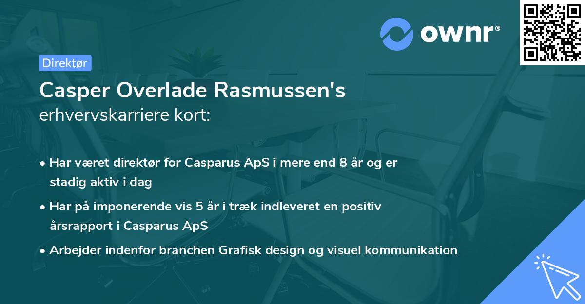 Casper Overlade Rasmussen's erhvervskarriere kort