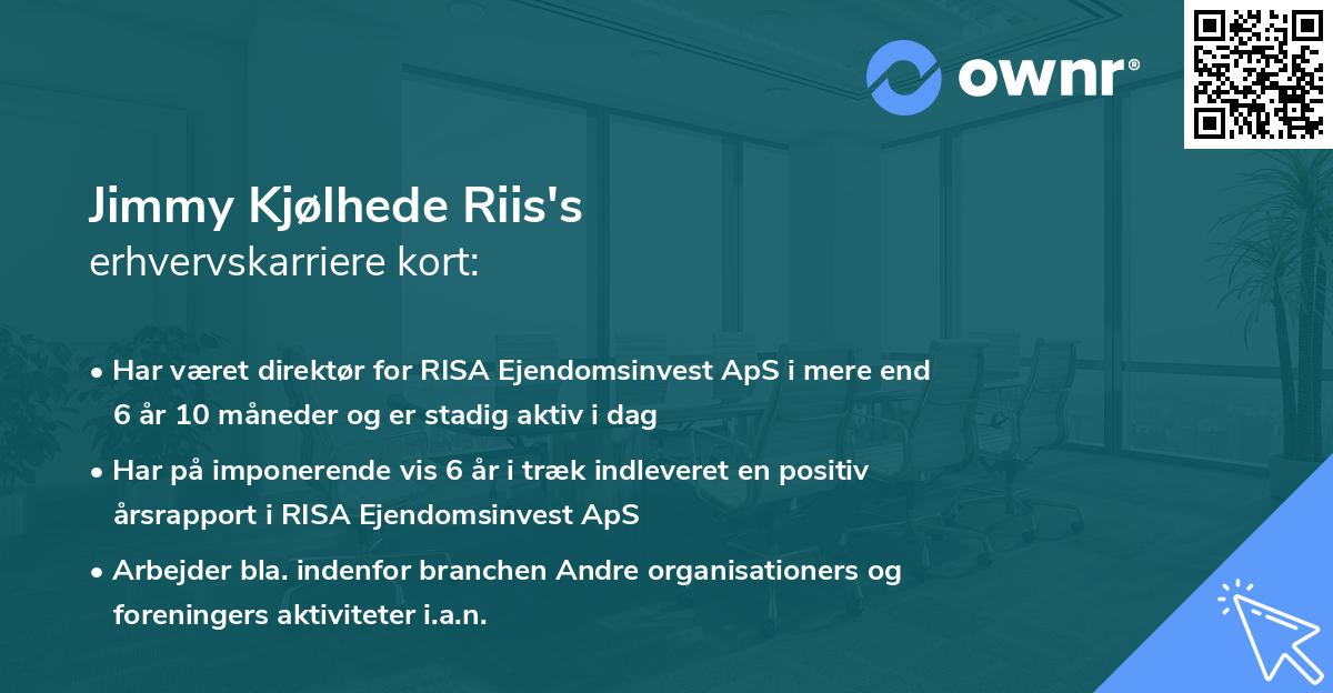Jimmy Kjølhede Riis's erhvervskarriere kort