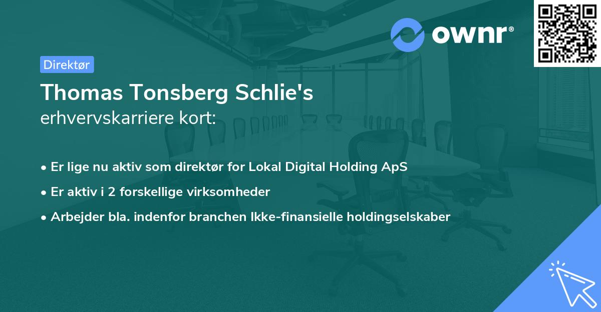 Thomas Tonsberg Schlie's erhvervskarriere kort