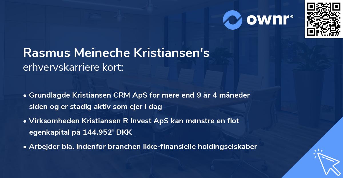 Rasmus Meineche Kristiansen's erhvervskarriere kort
