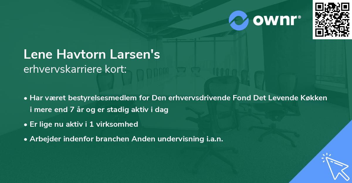Lene Havtorn Larsen's erhvervskarriere kort