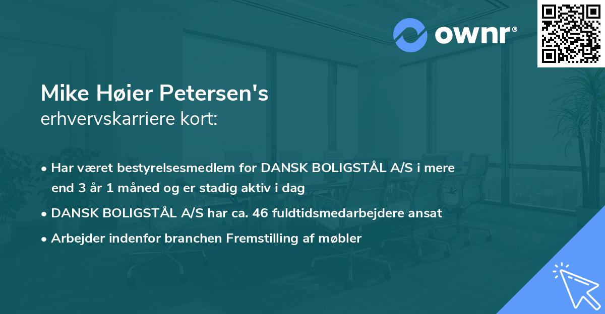 Mike Høier Petersen's erhvervskarriere kort