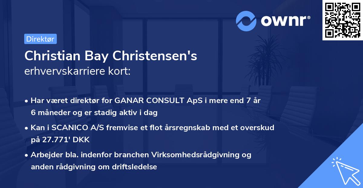 Christian Bay Christensen's erhvervskarriere kort