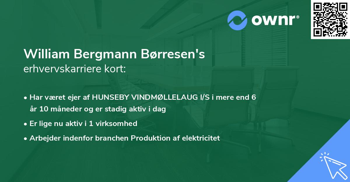 William Bergmann Børresen's erhvervskarriere kort