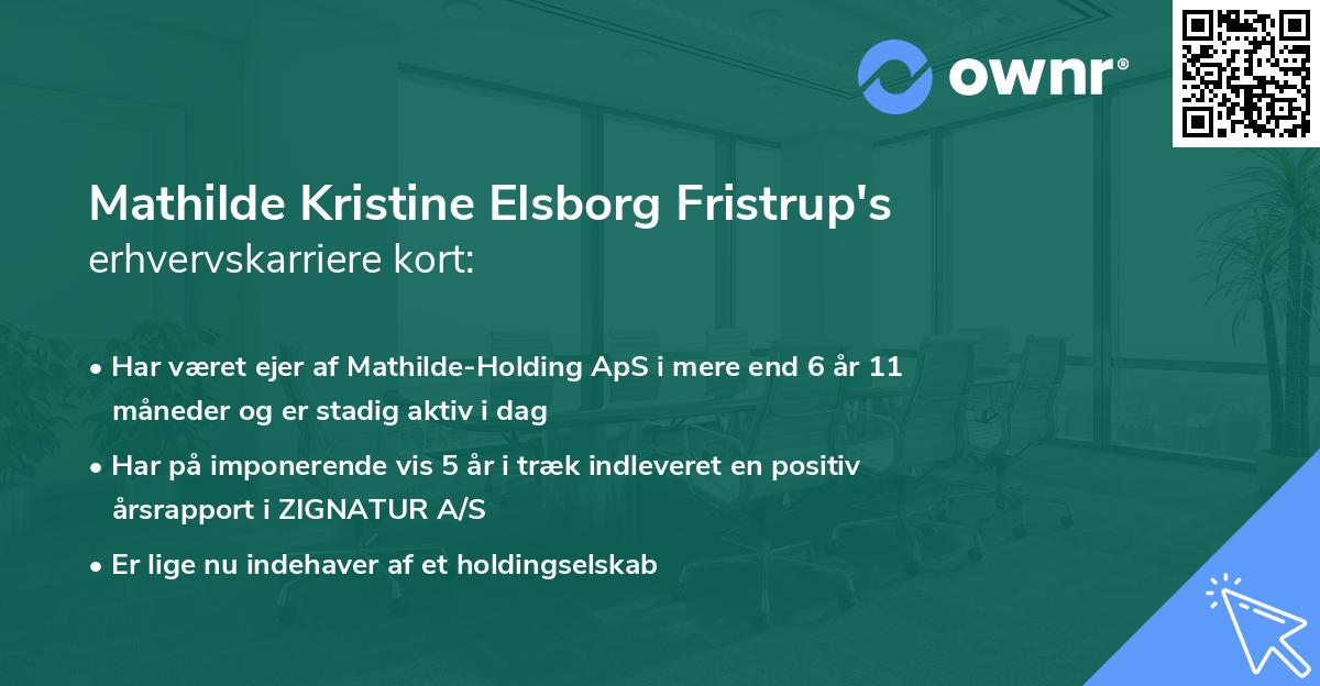 Mathilde Kristine Elsborg Fristrup's erhvervskarriere kort