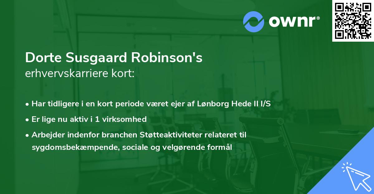 Dorte Susgaard Robinson's erhvervskarriere kort