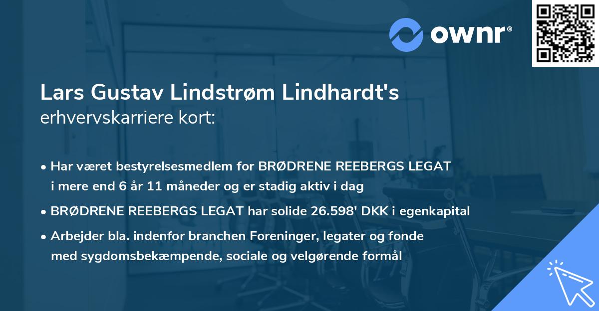 Lars Gustav Lindstrøm Lindhardt's erhvervskarriere kort