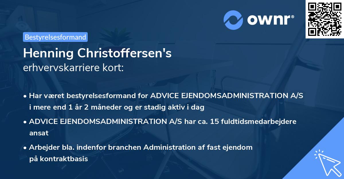 Henning Christoffersen's erhvervskarriere kort