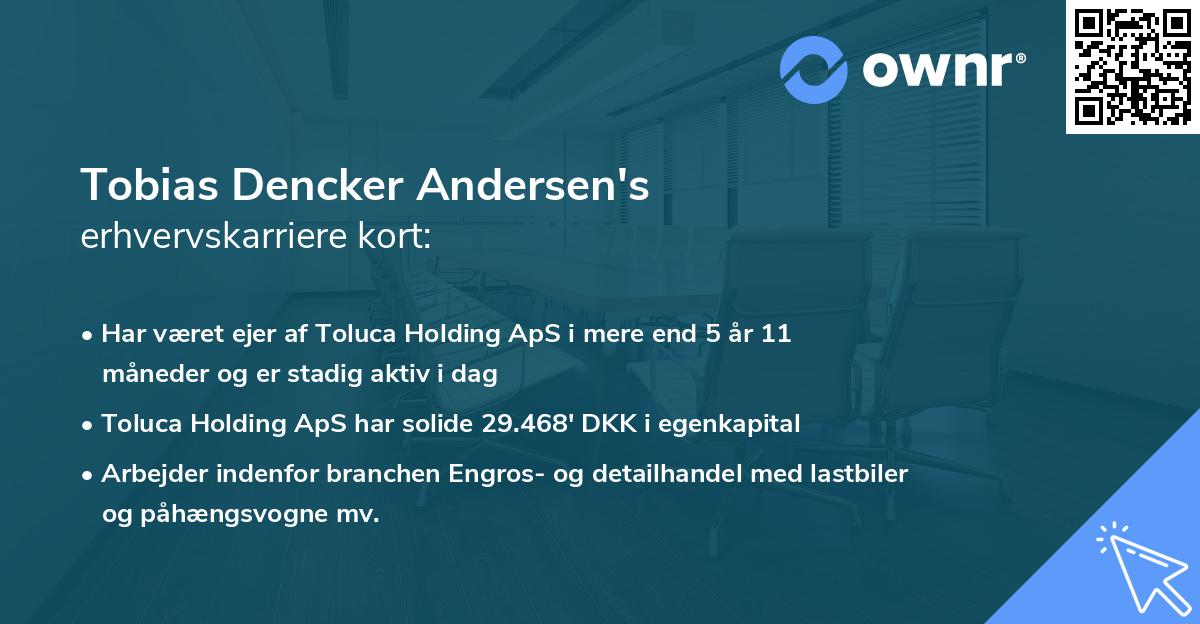 Tobias Dencker Andersen's erhvervskarriere kort