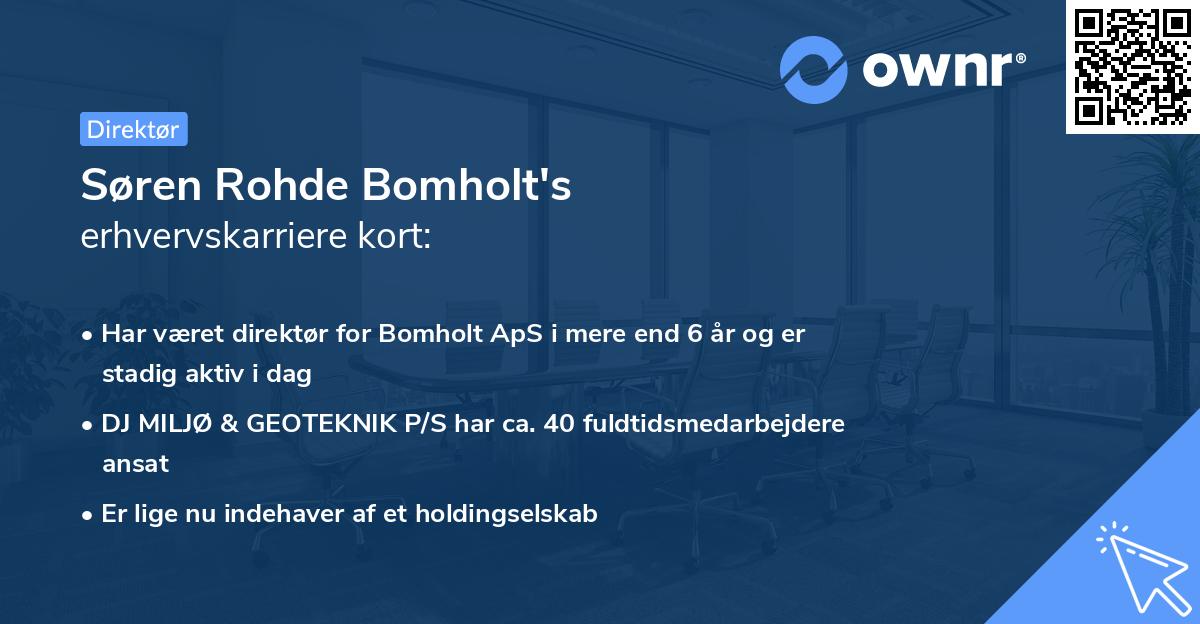 Søren Rohde Bomholt's erhvervskarriere kort