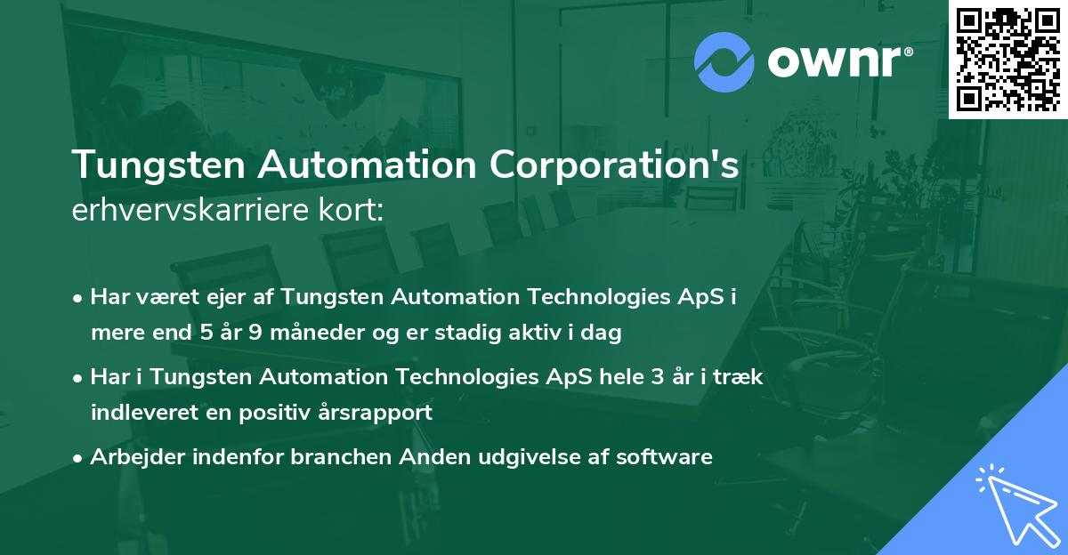 Tungsten Automation Corporation's erhvervskarriere kort