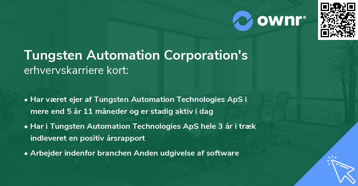 Tungsten Automation Corporation's erhvervskarriere kort