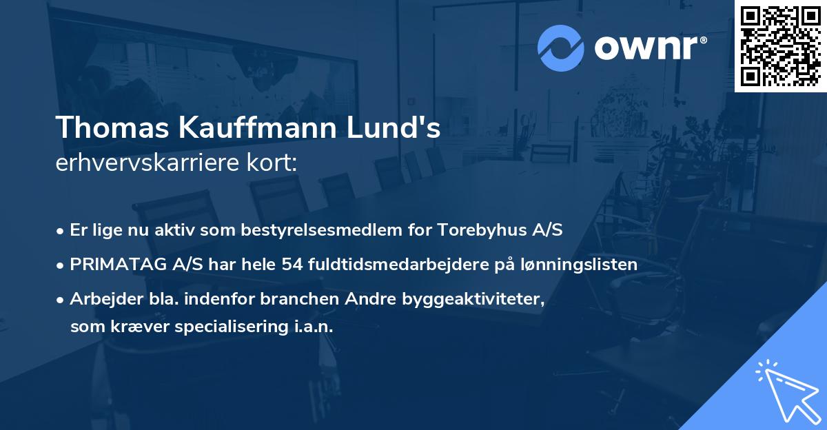 Thomas Kauffmann Lund's erhvervskarriere kort