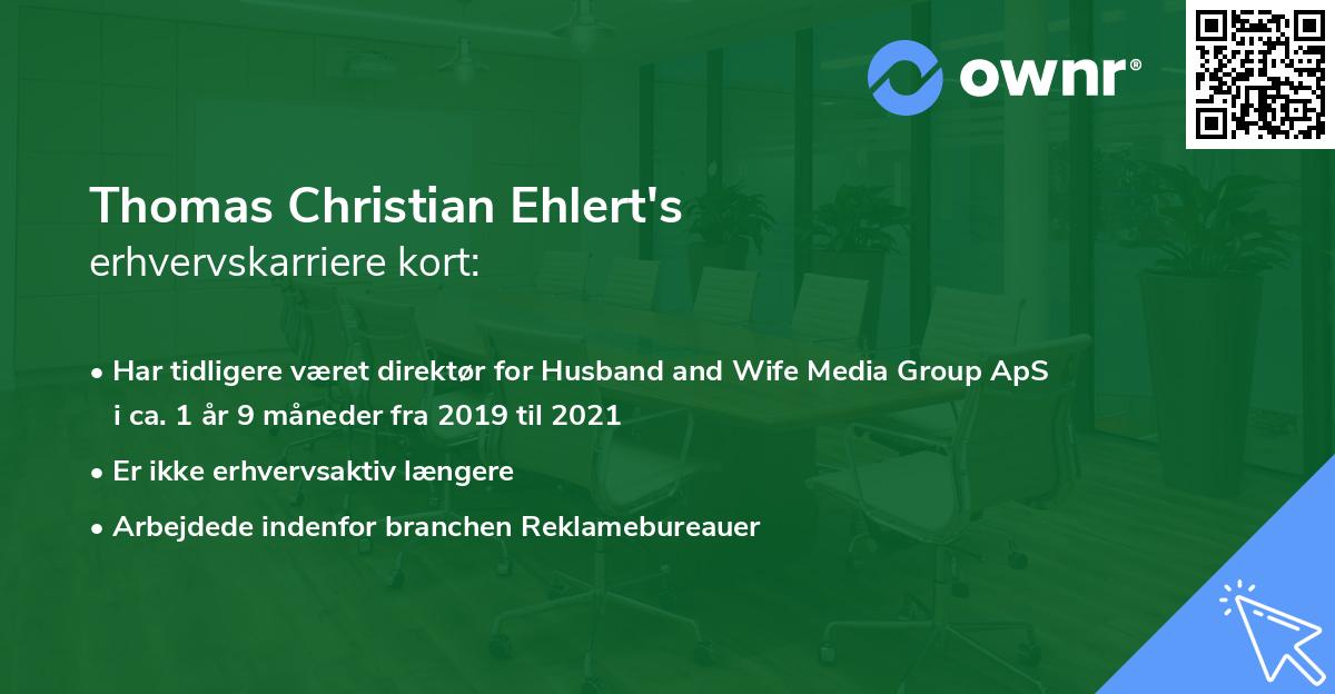 Thomas Christian Ehlert's erhvervskarriere kort