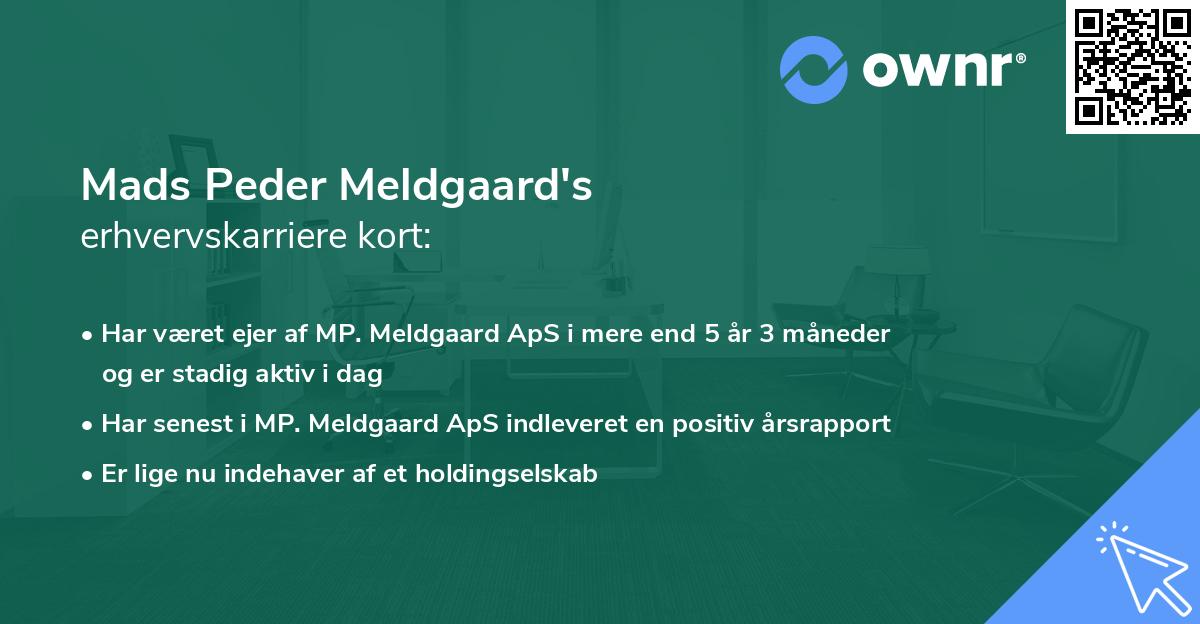 Mads Peder Meldgaard's erhvervskarriere kort