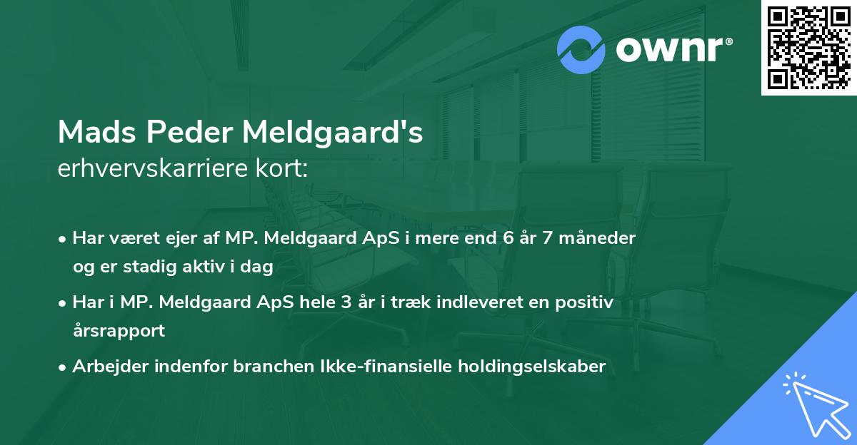 Mads Peder Meldgaard's erhvervskarriere kort