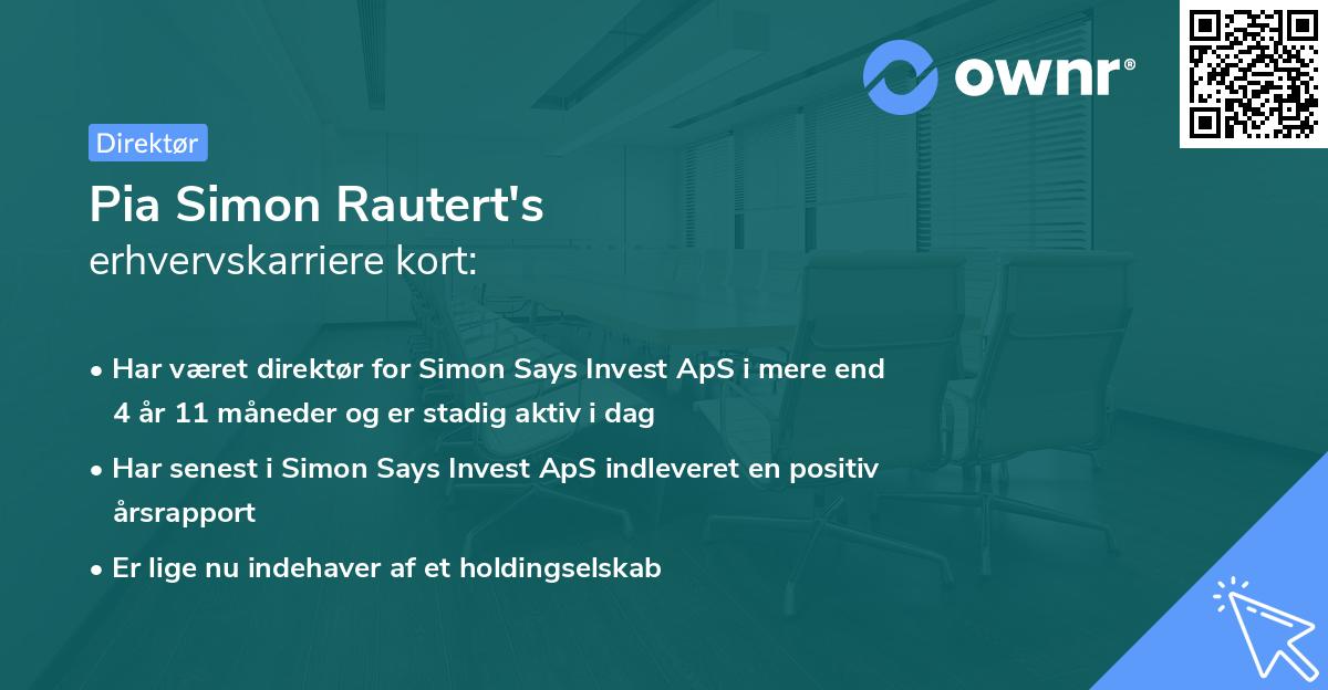 Pia Simon Rautert's erhvervskarriere kort