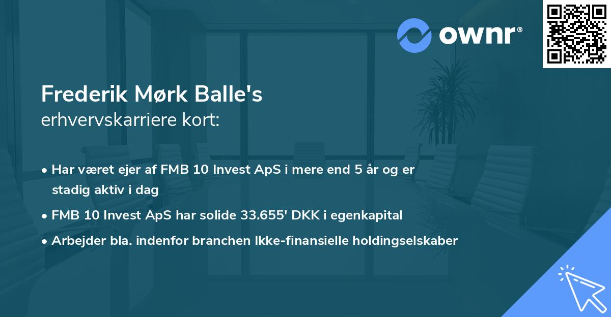 Frederik Mørk Balle's erhvervskarriere kort