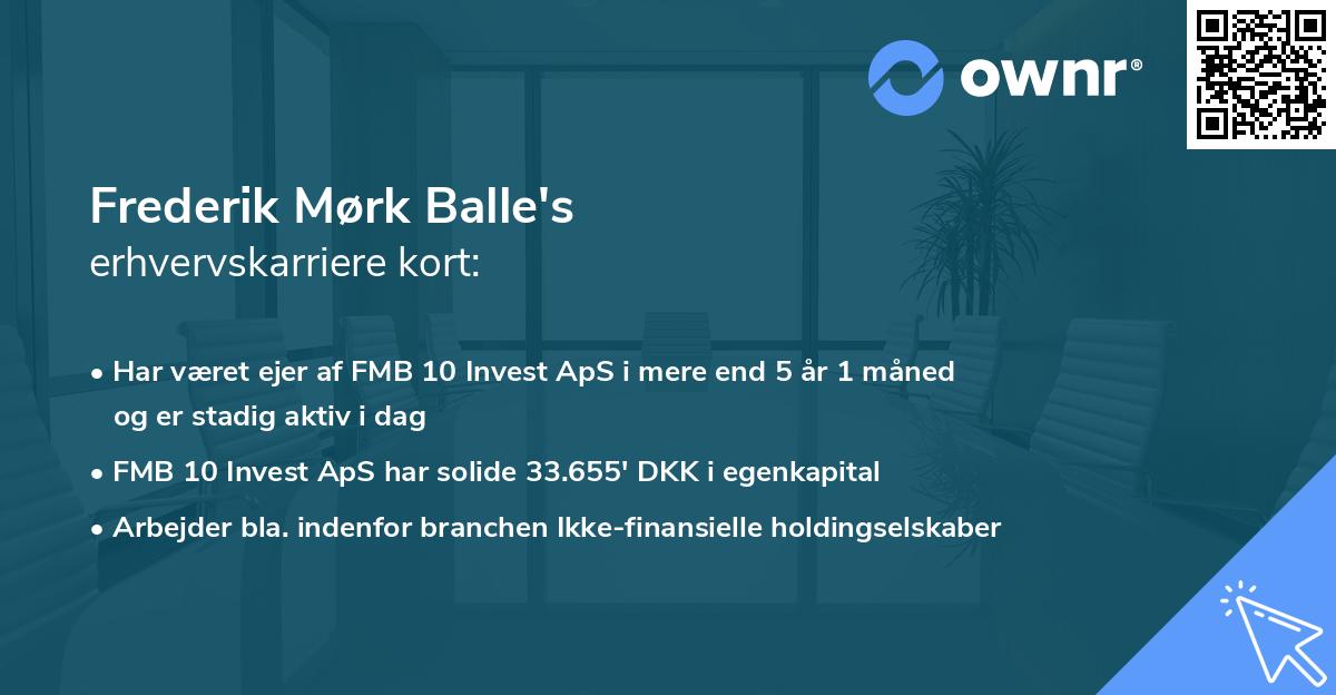 Frederik Mørk Balle's erhvervskarriere kort