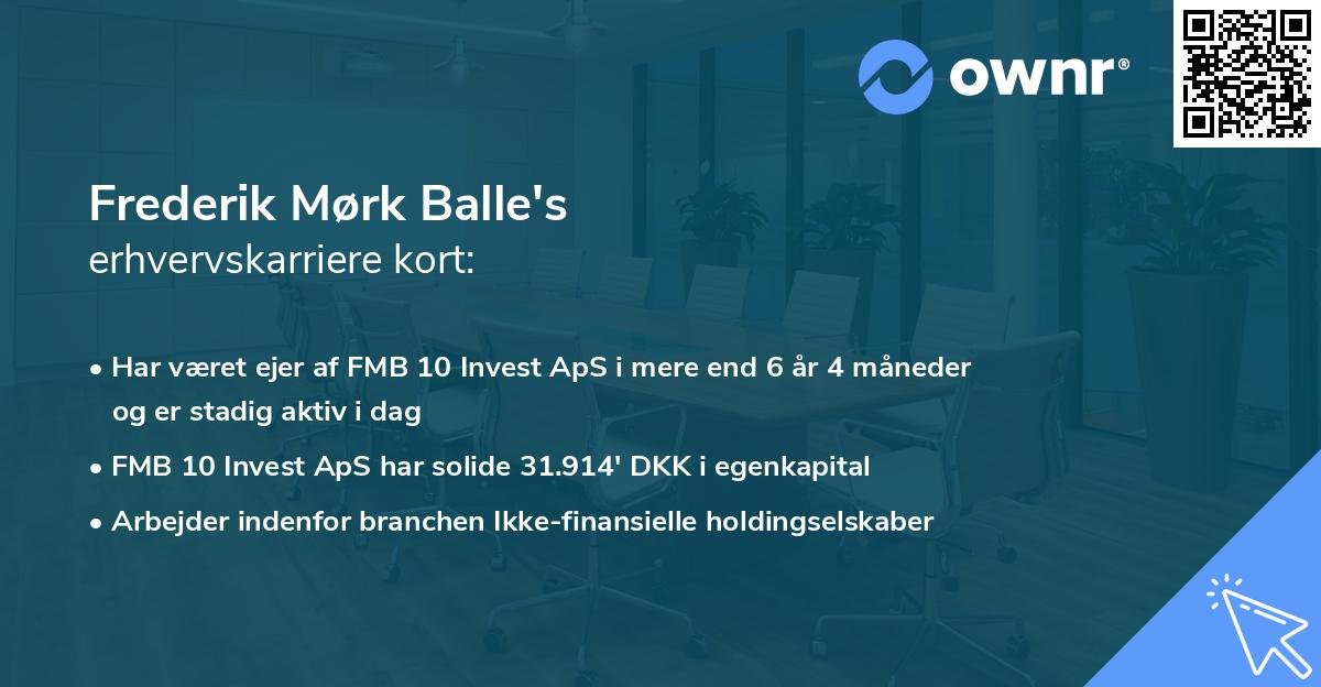 Frederik Mørk Balle's erhvervskarriere kort