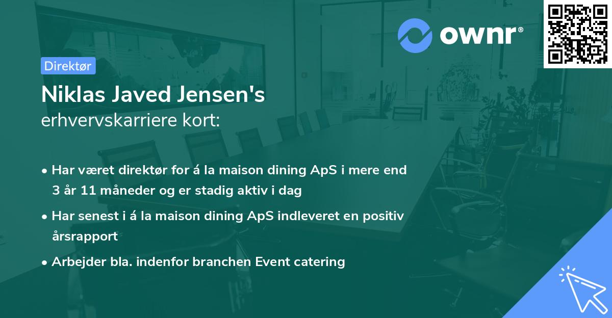 Niklas Javed Jensen's erhvervskarriere kort