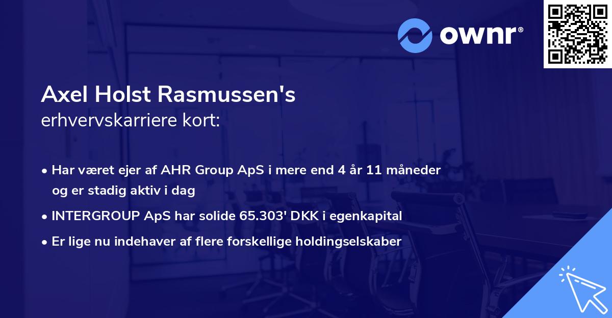 Axel Holst Rasmussen's erhvervskarriere kort