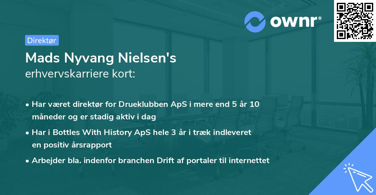 Mads Nyvang Nielsen's erhvervskarriere kort