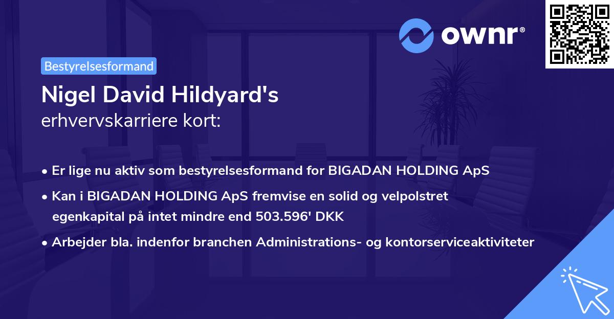 Nigel David Hildyard's erhvervskarriere kort