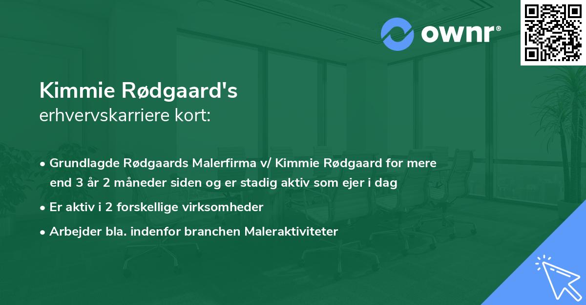 Kimmie Rødgaard's erhvervskarriere kort