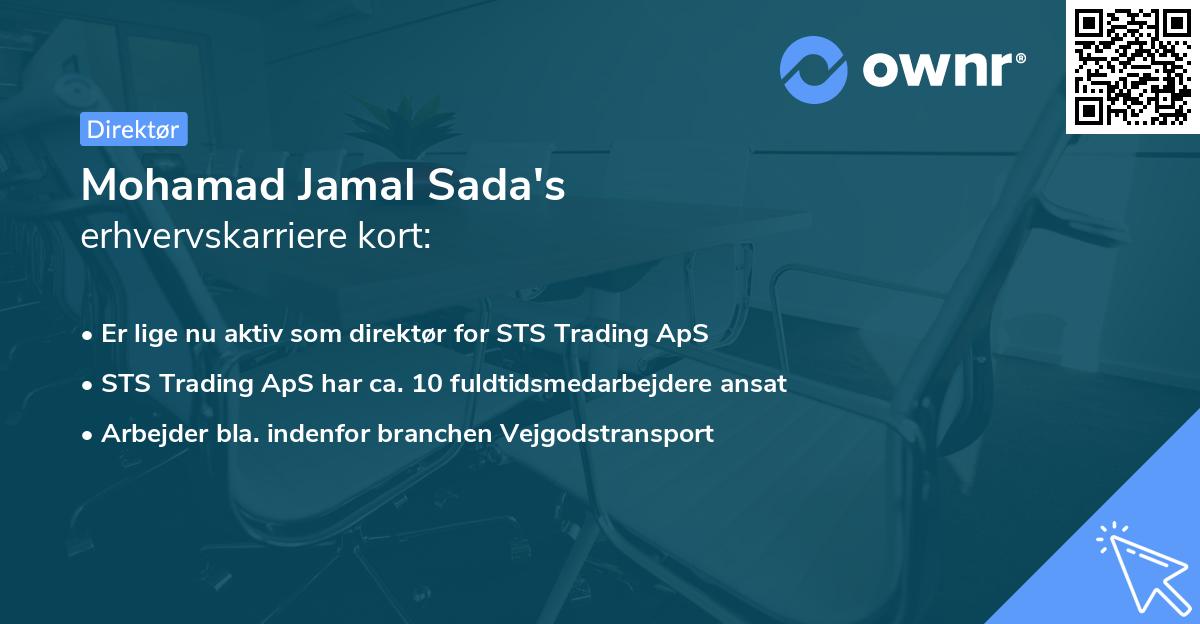 Mohamad Jamal Sada's erhvervskarriere kort