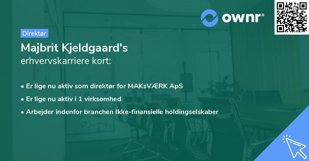 Majbrit Kjeldgaard's erhvervskarriere kort