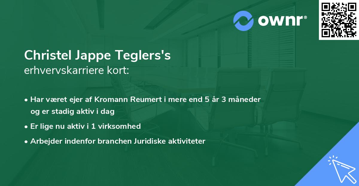 Christel Jappe Teglers's erhvervskarriere kort