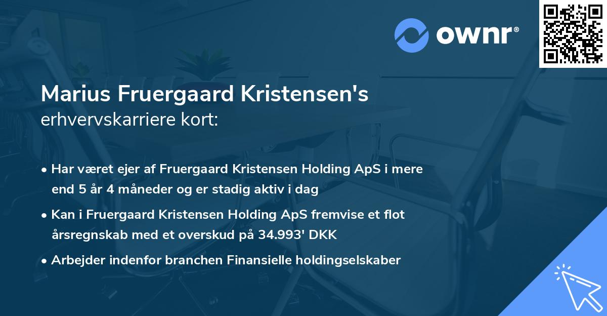 Marius Fruergaard Kristensen's erhvervskarriere kort