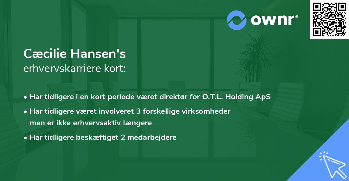 Cæcilie Hansen's erhvervskarriere kort
