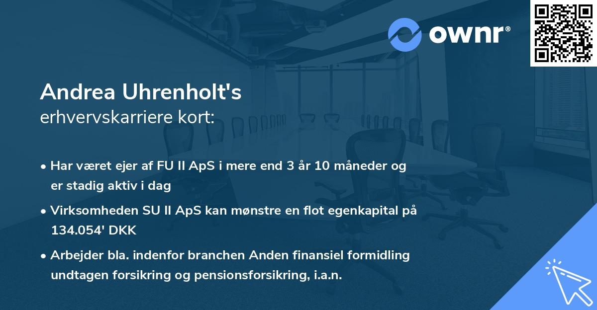 Andrea Uhrenholt's erhvervskarriere kort