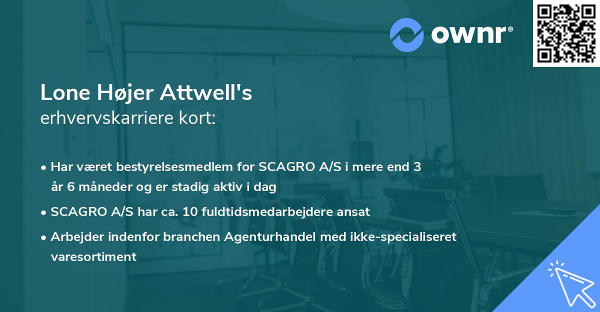 Lone Højer Attwell's erhvervskarriere kort